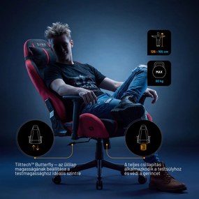 Szövet gamer szék fekete-piros Diablo X-One 2.0 Bloody Mary Small