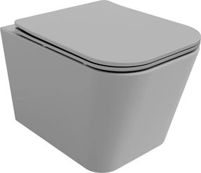 Mexen Teo Rimless WC csésze lassan záródó, keskeny duroplaszt ülőkével, világosszürke matt - 30854061