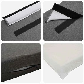 Kárpitozott fejtámla fejtámlával Barna és Világosszürke 150 cm