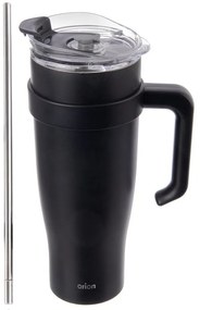 Fekete termobögre szívószállal 1,2 l Termo – Orion