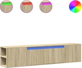 vidaXL sonoma tölgy színű fali TV-szekrény LED-del 180 x 31 x 39,5 cm