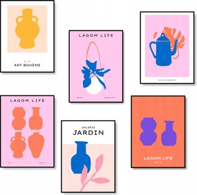 Poszter Absztrakt Készlet 6 db-os Nappali Dekoráció A4 *Sok minta*