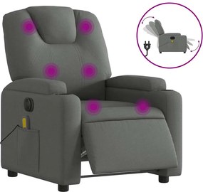 vidaXL sötétszürke szövet elektromos dönthető masszázsfotel