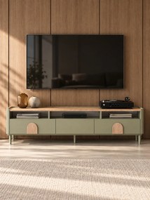 Amilio RTV szekrény 200 cm - eukaliptusz / baltic tölgy / natúr tölgy fogantyú