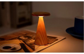 Natúr színű LED asztali lámpa fa búrával (magasság 14 cm) Sylva – Gingko