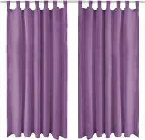 vidaXL 2 db lila mikroszatén függöny karikákkal 140 x 175 cm