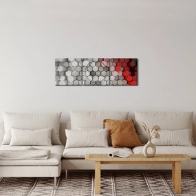 Kép - 3D hatszögek (órával) (90x30 cm)