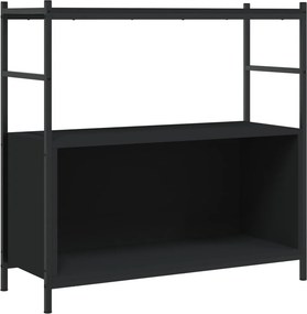 vidaXL fekete szerelt fa és vas könyvespolc 80 x 30 x 78,5 cm