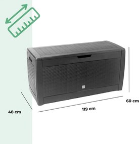 RATO tárolódoboz, 310L, 119x48x60 cm, antracit Prosperplast