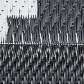 Outsunny Kültéri Grafikai Stílusú Szőnyeg - Kétoldalas Szőnyeg 2 Mintával - Méretek: 2,74L x 1,82W m - Magas sűrűségű 310 g/m² PP Fekete és Fehér | Ao