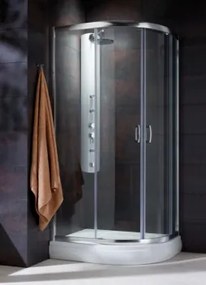 Radaway Premium Plus E1900 aszimmetrikus zuhanykabin 100x80 barna