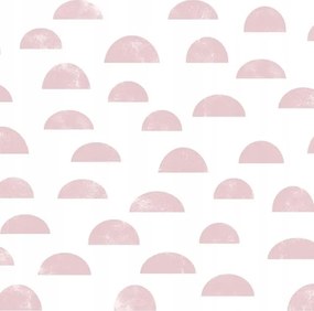 Fehér Tapéta Gyerekeknek Rózsaszín Félkör Minta