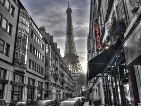 Poszter 40x30cm Eiffel-torony a Város utcából, Assaf Frank