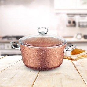 Classic rózsaszín alumínium edény fedővel, ø 24 cm - Güral Porselen