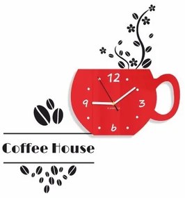 Dekoratív konyhai óra Coffee House Fekete