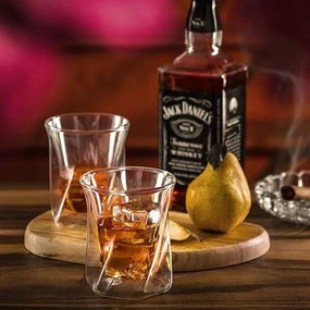 Boroszilikát design whiskys pohár készlet - 2 darabos - 300 ml