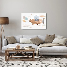 Kép - Akvarell elefánt egy repülőgépen (90x60 cm)
