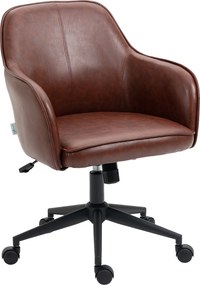 Vinsetto Irodai Szék Dönthető Funkcióval, Kerekekkel, Műbőr Íróasztali Szék, 83-91 cm Magasságban Állítható Forgószék, Maximális 120 kg Terhelhetőség,