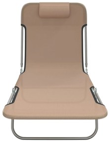 2 db tópszínű textilén és acél összecsukható napágy