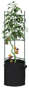 2 db acél és PP paradicsom ketrec növényzsákkal 116 cm