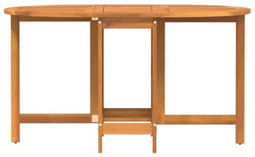 Hajtogatható Pillangó Kerti Asztal 110x60x72 cm Tömör Akáciából Készült, Ovális