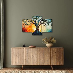 Kép – Mozaik – nap és fa I. (90x60 cm)