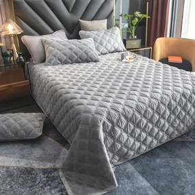 Ágytakaró velúr 220x240 Exkluzív Nagy puha takaró Világosszürke