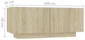 sonoma-tölgy színű forgácslap éjjeliszekrény 100 x 35 x 40 cm