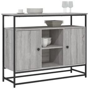 szürke sonoma színű szerelt fa tálalószekrény 100 x 35 x 80 cm