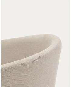 Krémszínű kárpitozott karfás étkezőfotel Harlan – Kave Home