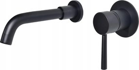 Csaptelep Mosdó Csaptelep Kerek Falsík Alatti Fekete Matt 25cm