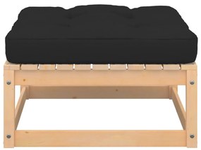 Tömör fenyőfa kerti lábtartó párnával