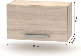 Felső páraelszívó szekrény 1DV, tölgy sonoma, NOVA PLUS NOPL-011-OH