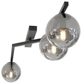 Mennyezeti lámpa NATON 3xE14/10W/230V fekete/füstszínű