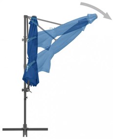 azúrkék konzolos napernyő acélrúddal 300 cm