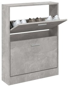 betonszürke szerelt fa cipőszekrény 59 x 17 x 81 cm