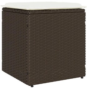 2 db barna polyrattan kerti szék párnával 40x40x43 cm