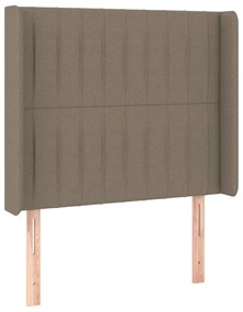 tópszínű szövet rugós és LED-es ágy matraccal 100x200 cm