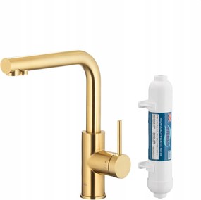 Kfa Duero Pure Basic Konyhai Csaptelep Hydro+ Szűrő, Szálcsiszolt Világos Arany