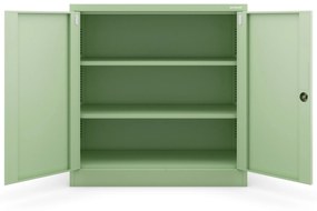 Alacsony fém irattartó szekrény BEATA, 900 x 930 x 400 mm, Fresh Style: pasztellzöld