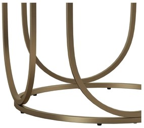 Fehér-aranyszínű kerek dohányzóasztal márvány dekorral ø 79 cm Gwyneth – CosmoLiving by Cosmopolitan