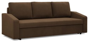 Zeus kanapéágy, szövet anyag, hab töltet, döntött kartámasz, barna