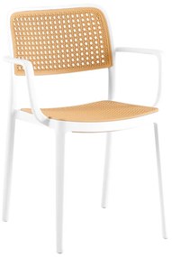 Rakásolható szék, fehér/bézs, RAVID TYP 2