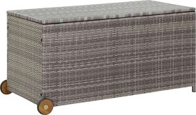 vidaXL világosszürke polyrattan kerti tárolóláda 120 x 65 x 61 cm