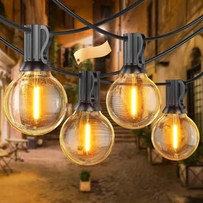 LED kültéri dekorációs fényfüzér 25xE12/1W/230V 17,5 m IP65 fekete