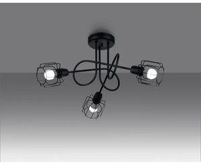 Sollux SL.1118 - Csillár rúdon BELUCI 3xE14/40W/230V fekete