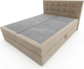 Kárpitozott boxspring ágy DIRELIS TRINITY 180x200 cm bézs Matrac: Bonell rugós matrac