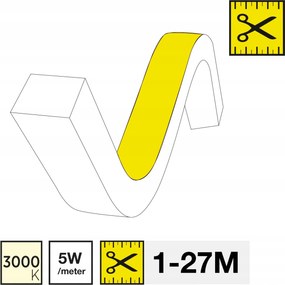 Led szalag Slc Neon Flex Top 3200K 5W 400LM 1-27M IP67