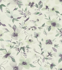 Vinil tapéta Flizelin Virágok Levelek akvarell stílus Lila Zöld