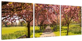 Kép - cseresznye ültetvény (órával) (90x30 cm)